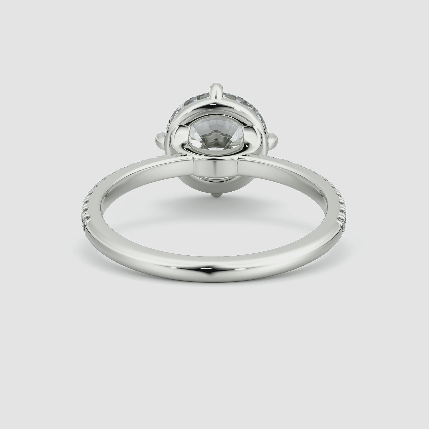The Compass Solitaire | Round Brilliant | Platinum | bandAccent: Pavé | caratWeight: 2.0ct | diamondOrientation: vertical
