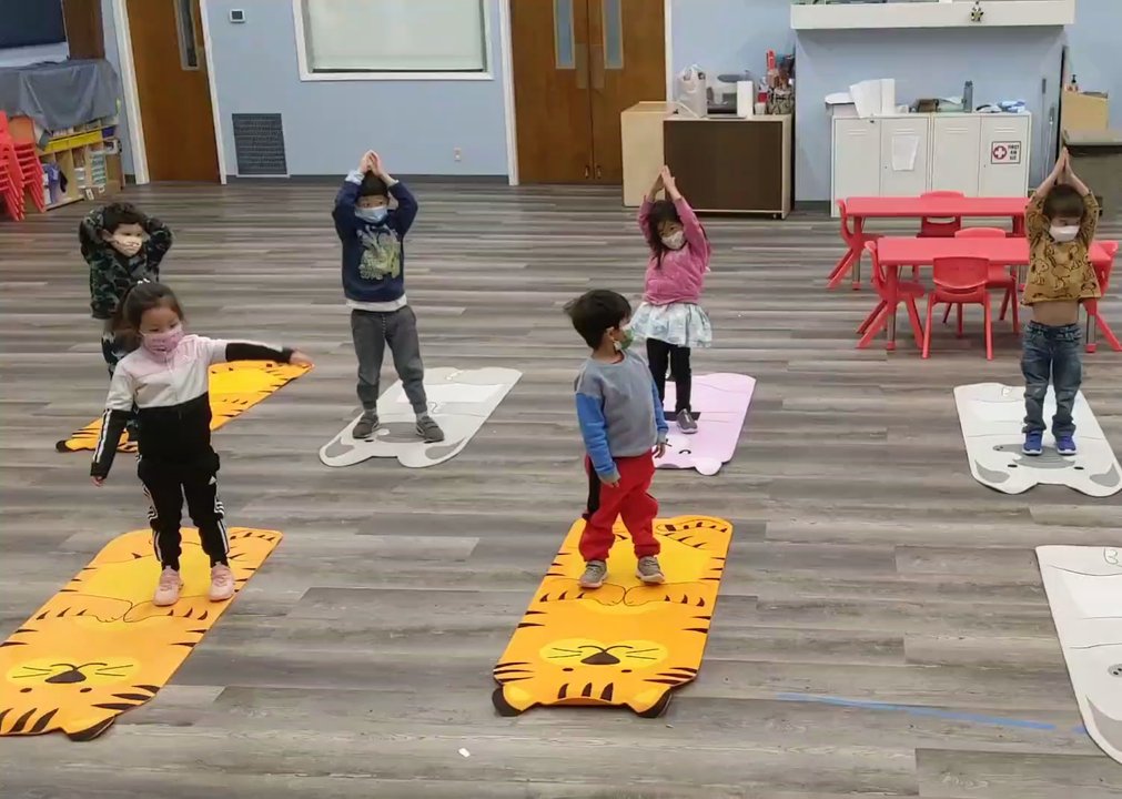 Challenge School - Going through our sun salutation! - Preschools Near Me - Fremont, California