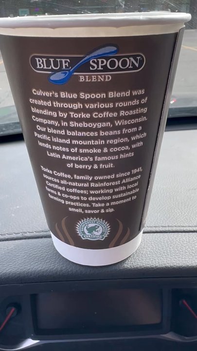 Culver's - There 3/4 cup coffee pour. Did they take a big sip before handing it to me? - Ice Cream & Frozen Yogurt Near Me - Charlevoix, Michigan