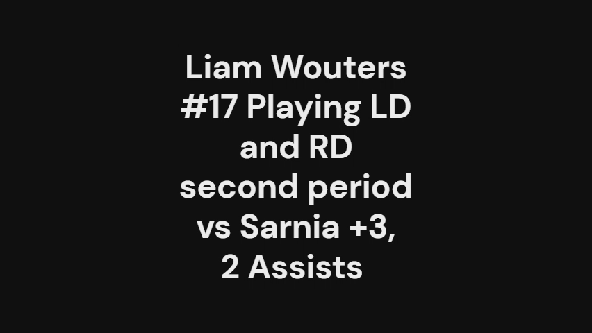 Liam Wouters Shines: +3 Performance vs Sarnia | Brantford 99ers U18 AAA