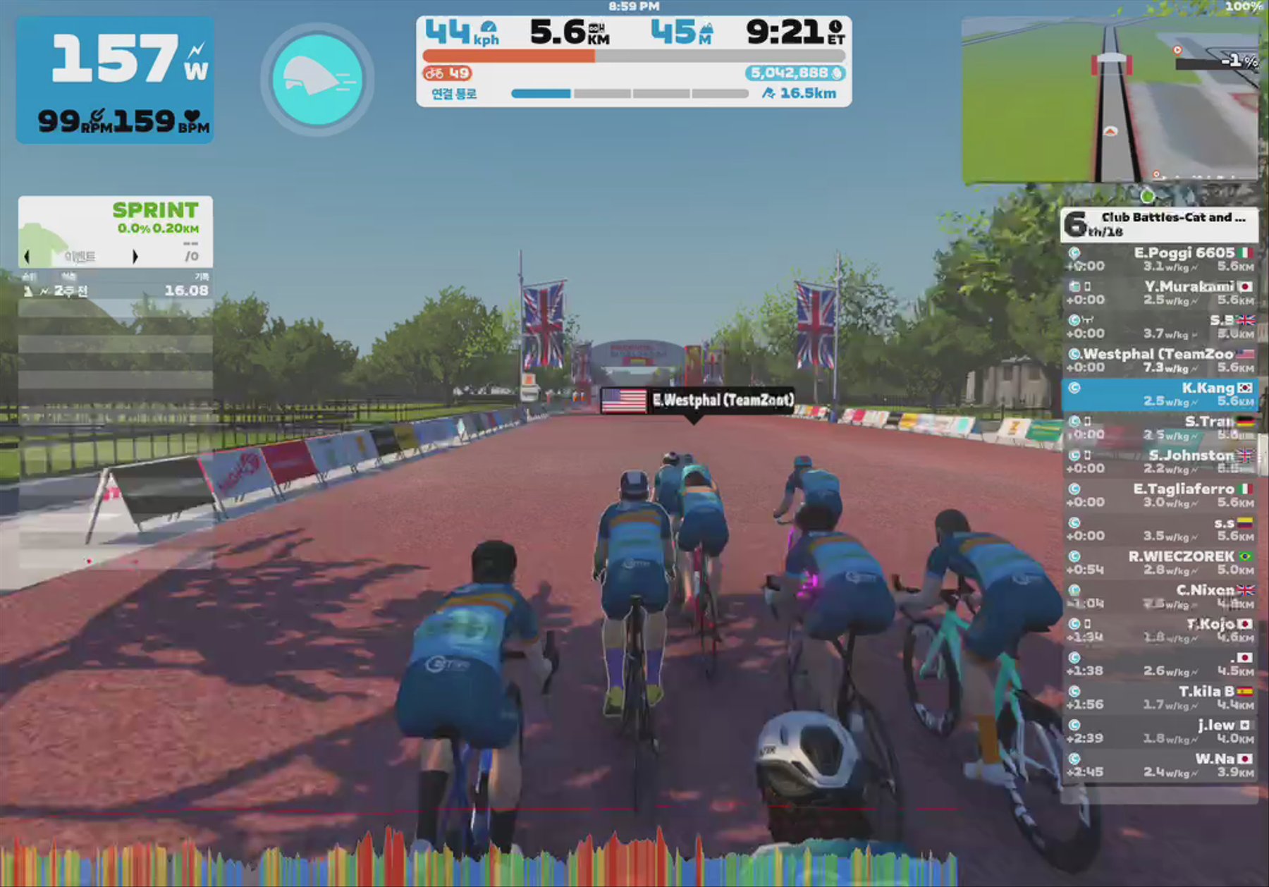 Zwift - Group Ride: Club Battles-Cat and Mouse Chase Race (C) on Classique in London