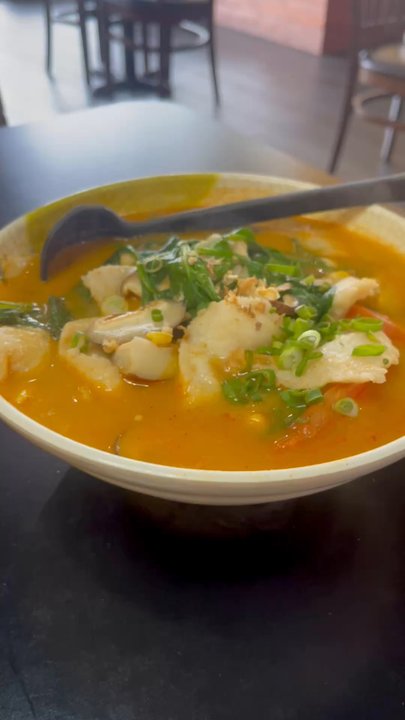 Special Noodle Soup - Ramen noodle in Tom yum broth with mushrooms, bokchoy, fish filet - Noodles Near Me - Cupertino, California