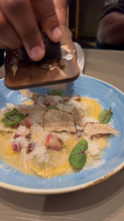 Besa - Chefs ravioli with pork belly and black truffle mushroom and ricotta -- delicious!! - New American Near Me - Detroit, Michigan