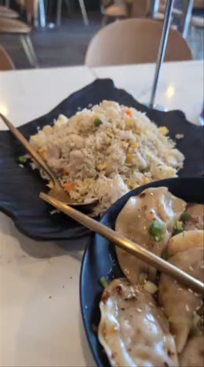 Gu’s Kitchen - Full order of pork dumplings and fried rice - Szechuan Near Me - Chamblee, Georgia