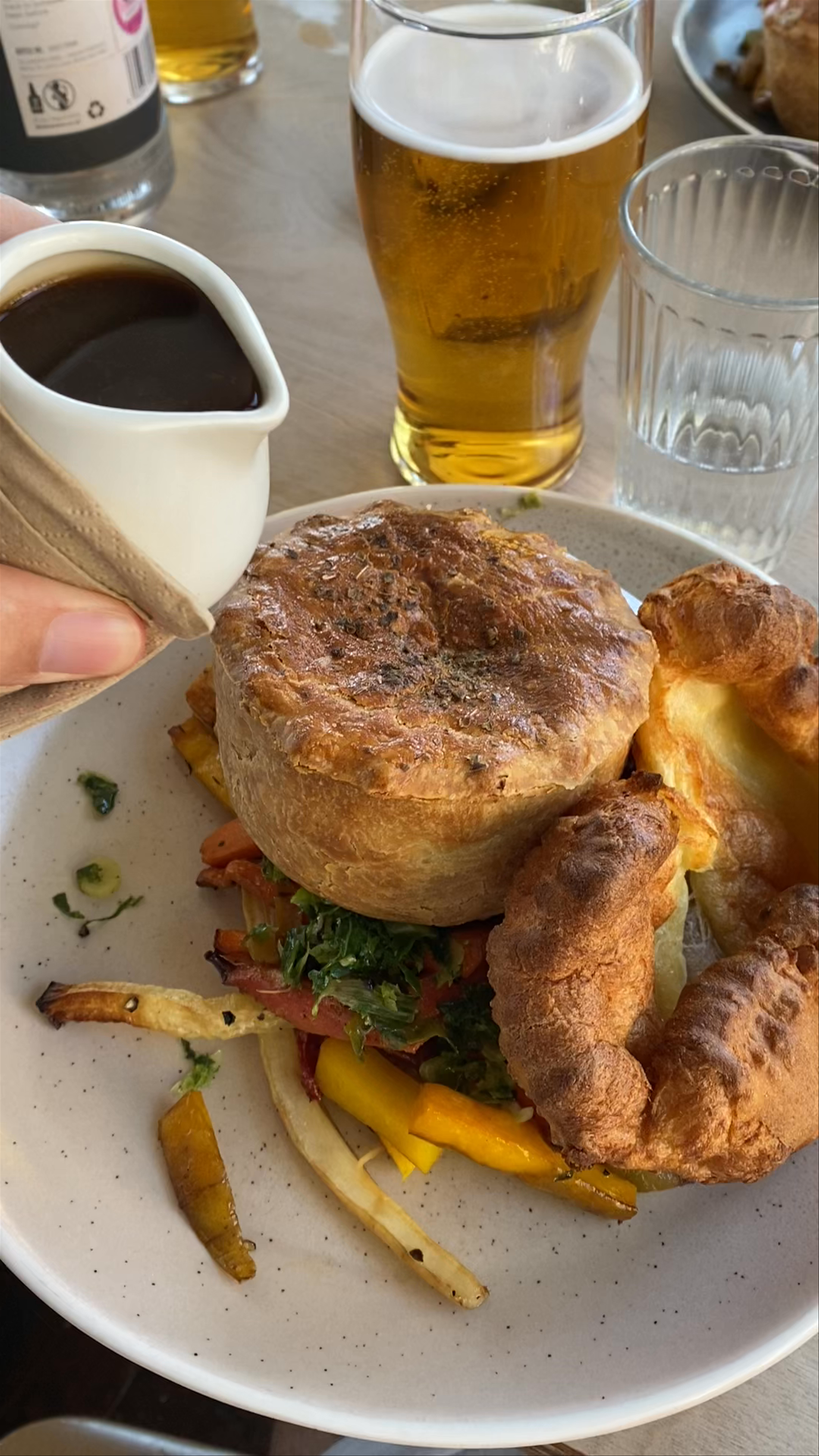 Classic British Pub Pie and Yorkshire Pudding in Bristol