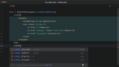 Create HTML documents using DOM API in PHP 8.4