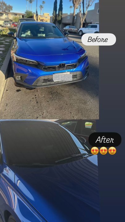 Premier Armor - Before & after 50% ceramic windshield tint - Car Window Tinting Near Me - Corona, California