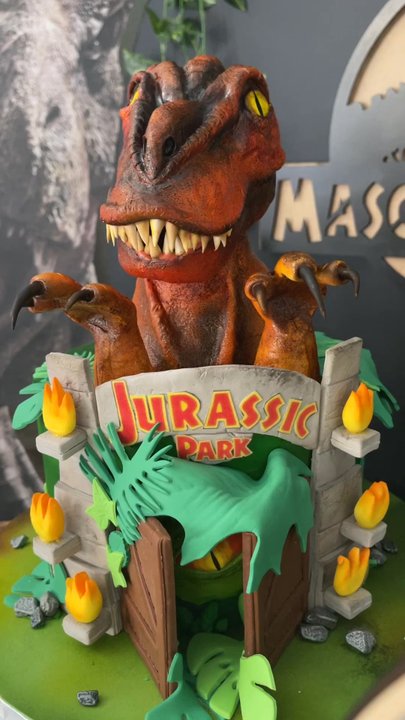 Sugar Shaker Bakery - The Dinosaur cake is so beautiful and realistic - Desserts Near Me - Austin, Texas