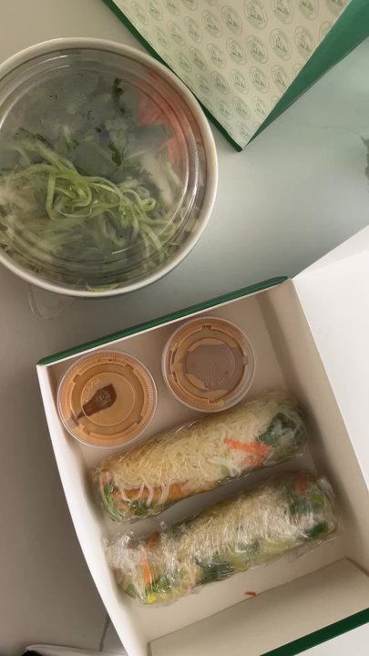 Spring Rolling - Spring rolls and japchae noodles - Salad Near Me - Magnolia, Texas