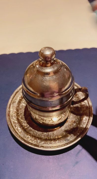 Flying Carpet Turkish Cafe - Cute Turkish Coffee cup but drinker beware if you try to take it as a shot you might have it spilled! - Turkish Near Me - Fort Worth, Texas