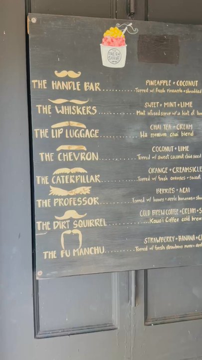 The Fresh Shave - 7.17.25- menu - Shaved Ice Near Me - Koloa, Hawaii