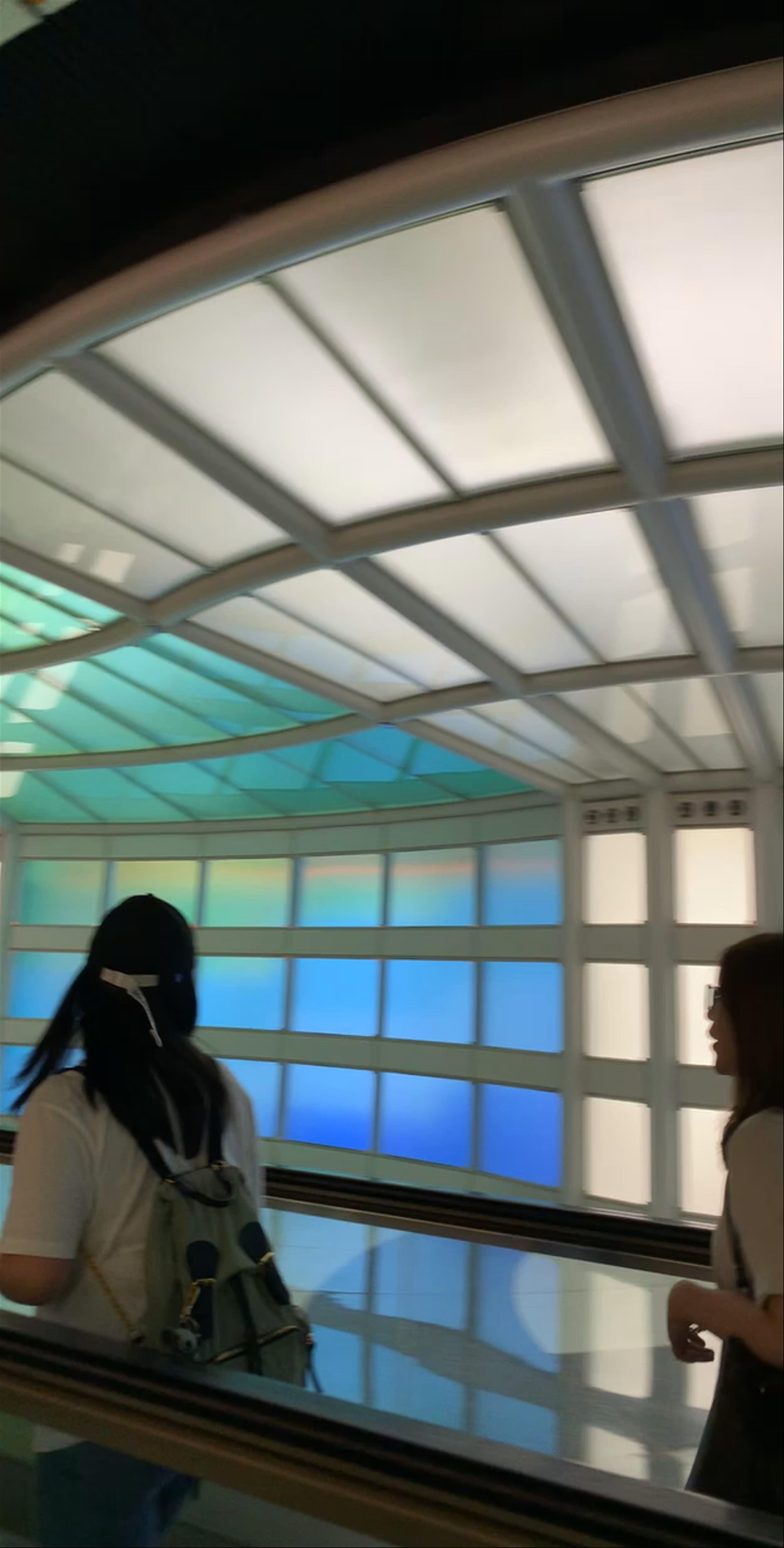 Chicago O'Hare Airport Colorful Moving Walkway Experience
