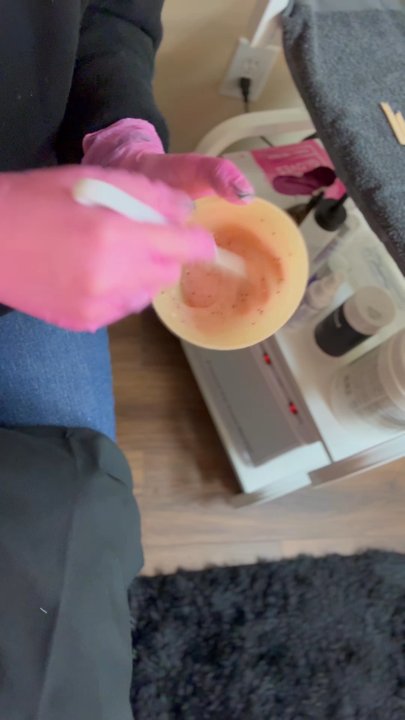 Mixed Esthetics - Mixing the Gogi Berry jelly mask - Waxing Near Me