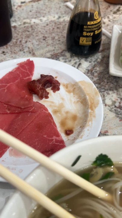 Pho Rex - Got beef pho with tripe 14. Slices of Lean Meat, Flank, Faty Brisket, Tendon, Tripe.. fresh A.2 Shrimp & Pork Spring Rolls/ Gi Cun a - Vietnamese Near Me - Upland, California