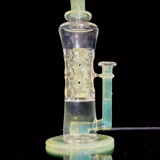 Preview pic of Hardcore Toke - CFL Reactive 15-hole Straight Fab w/ Control Tower Cap - Pastel Serum - 10mm Female