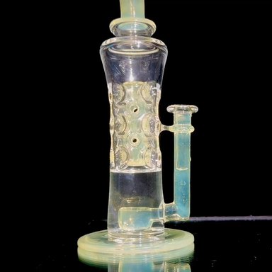 Preview pic of Hardcore Toke - CFL Reactive 15-hole Straight Fab w/ Control Tower Cap - Pastel Serum - 10mm Female