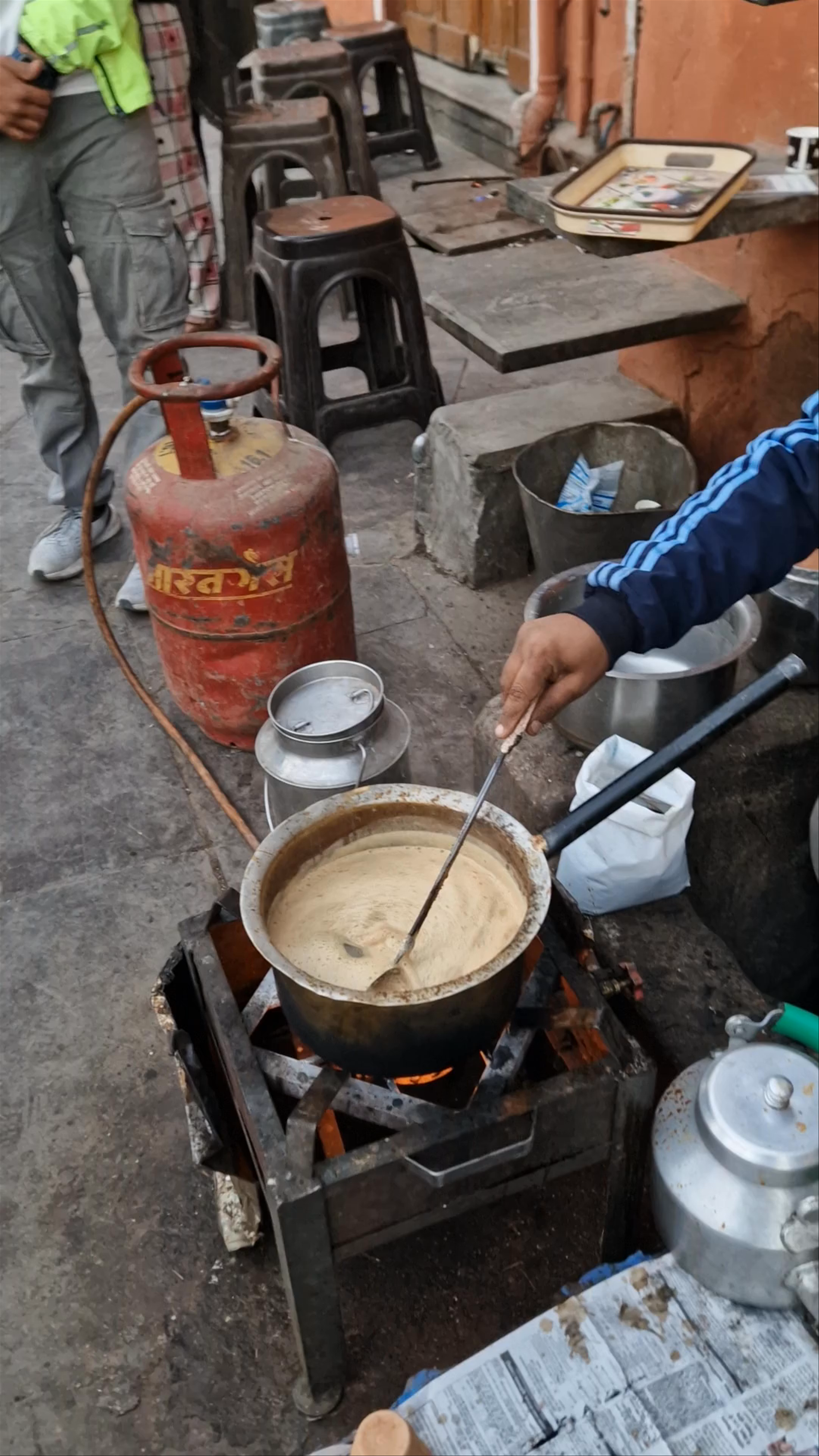 Traditional Masala Chai Brewing at Sahu Restaurant, Jaipur
