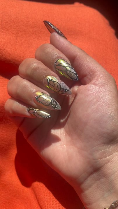 Sassy Nails - Monarch Butterfly Art! - Nail Salons Near Me - San Bruno, California