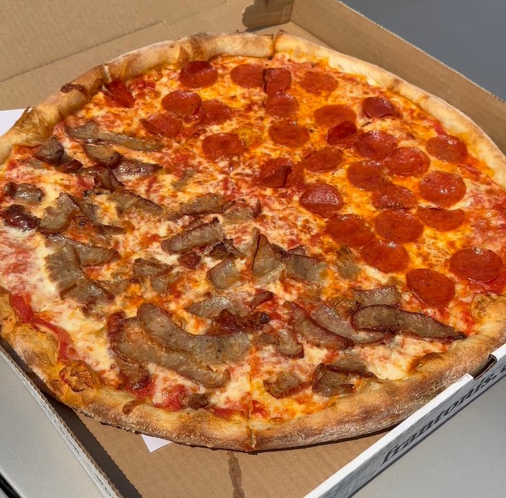Frantoni's Pizza - 1/2 sausage 1/2 pepperoni - DELICIOUS - Pizza Near Me - East Meadow, New York