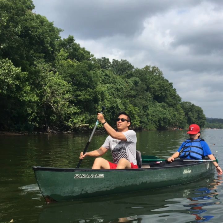 Rowing Dock - Canoeing with a partner is all about teamwork. - Boating Near Me - Austin, Texas