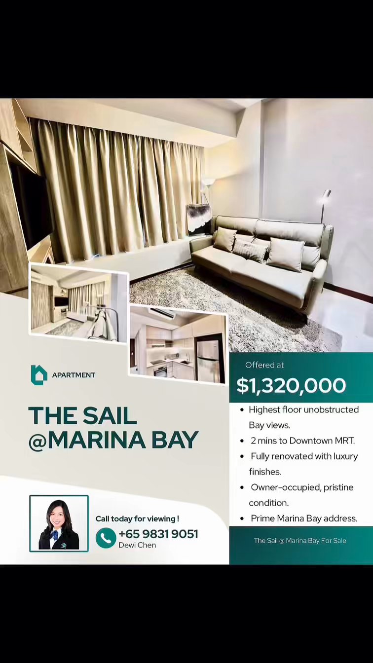1 Bed Apartment (Condo) for Sale in  The Sail @ Marina Bay - Image 13