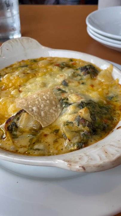 The Hudson - Three cheese artichoke dip and chips - Cocktail Bars Near Me - Sedona, Arizona