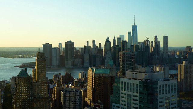 Timelapse of Manhattan at sunset 