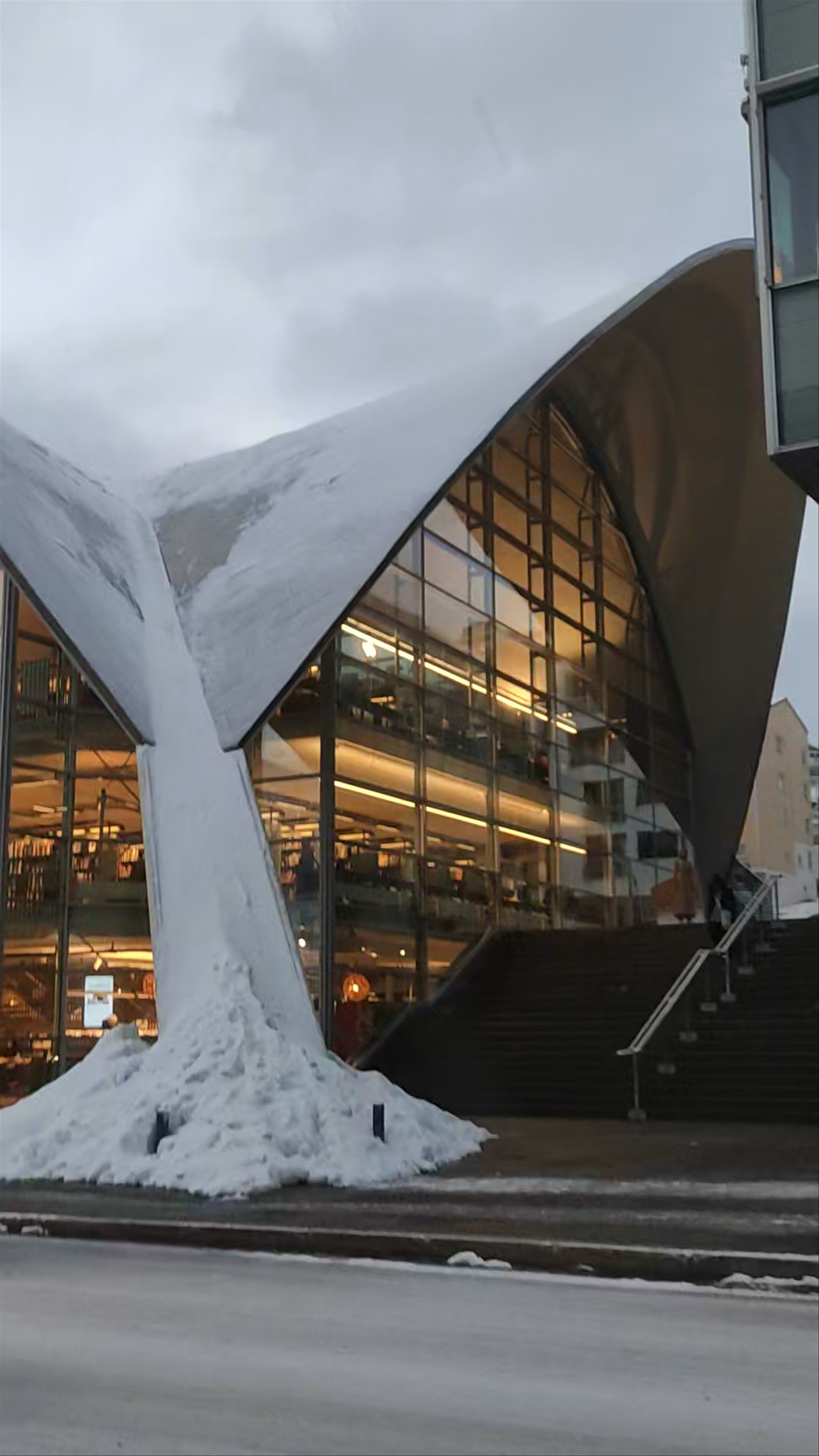 Tromsø City Library: Architectural Wonder in Winter Snow