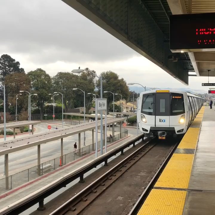 BART - Bay Fair Station - The new 9 car Richmond Bart train on platform 2. - Public Transportation Near Me - San Leandro, California