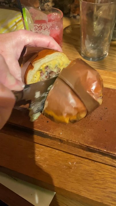 Flat Iron - Triple cheese truffle burger, chips, kale caesar salad - Steakhouses Near Me - Covent Garden, XGL