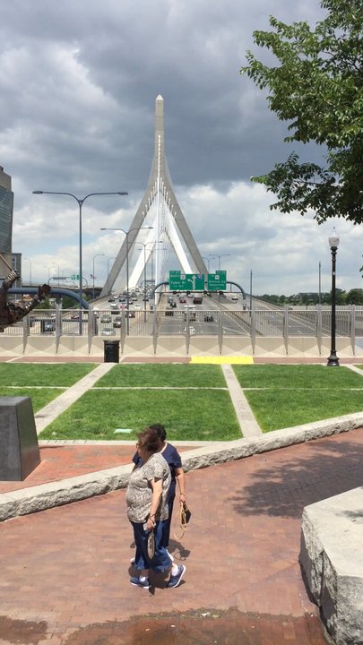 Bobby Orr Statue - Video of Bobby Orr hockey player and of bridge - Public Art Near Me - Boston, Massachusetts