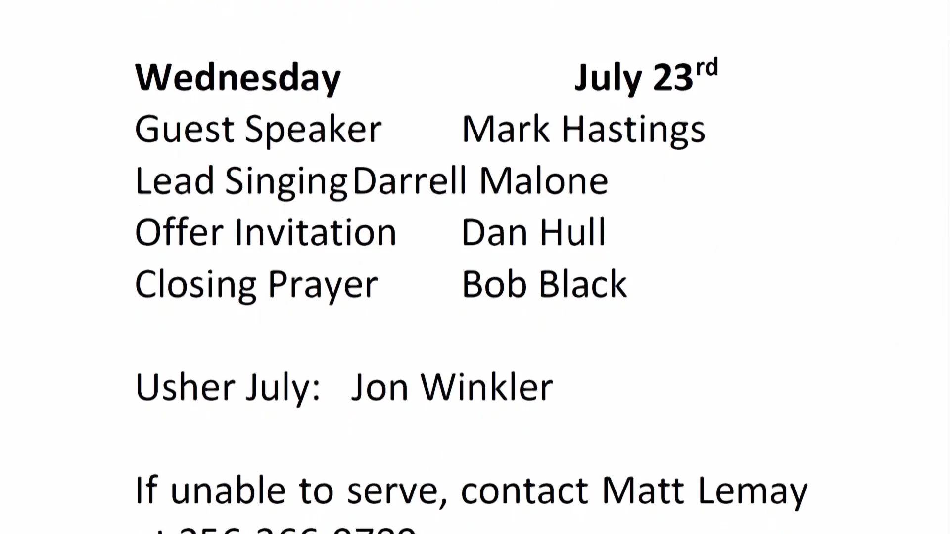 Bethel Service, July 16, 2025
