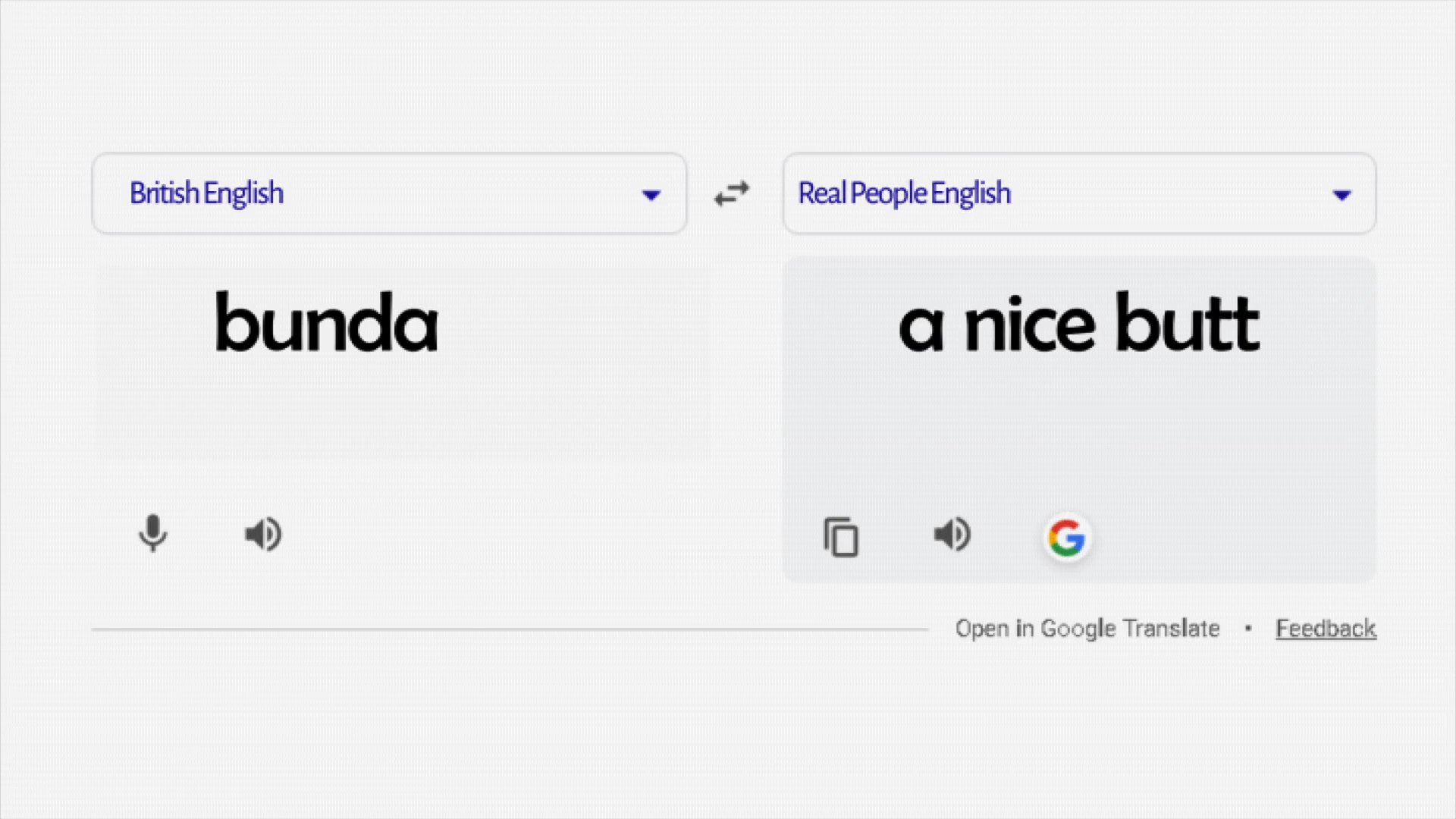 A digital interface translates colloquial British slang used on the reality show Love Island into plain English. The demonstration alternates between text-based linguistic analysis and clips of the show's participants in various social contexts.