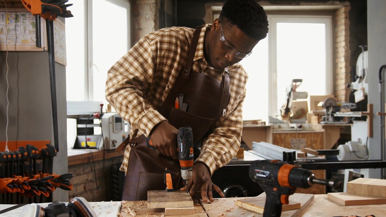 Drill at the workbench
