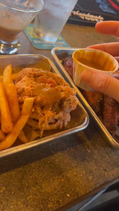 Lucius Q - Pulled Chicken Sandwich & Side with fries; order of 6 wings - Barbeque Near Me - Cincinnati, Ohio
