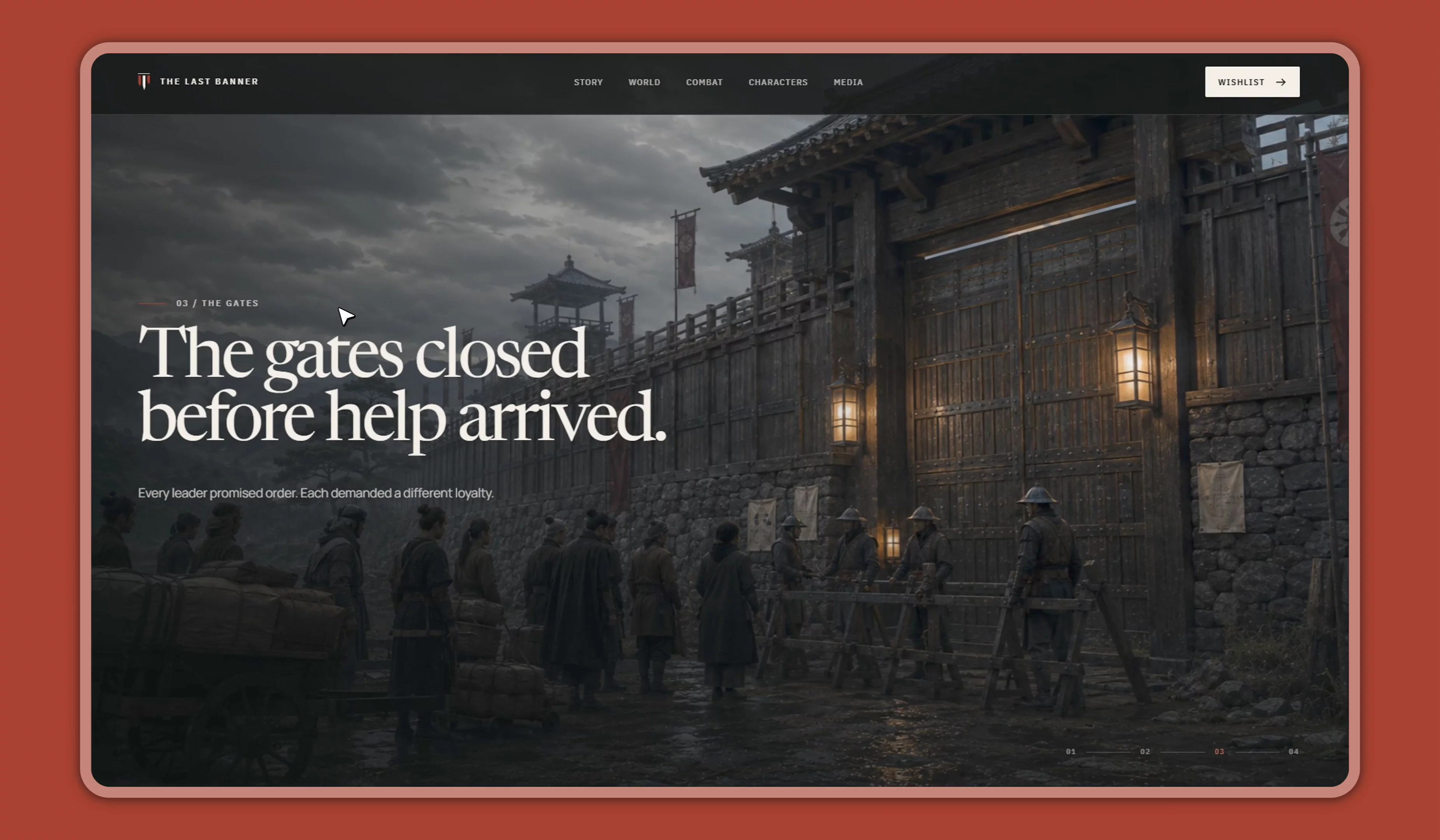 The Last Banner: Conflict sectionCinematic gaming site concept