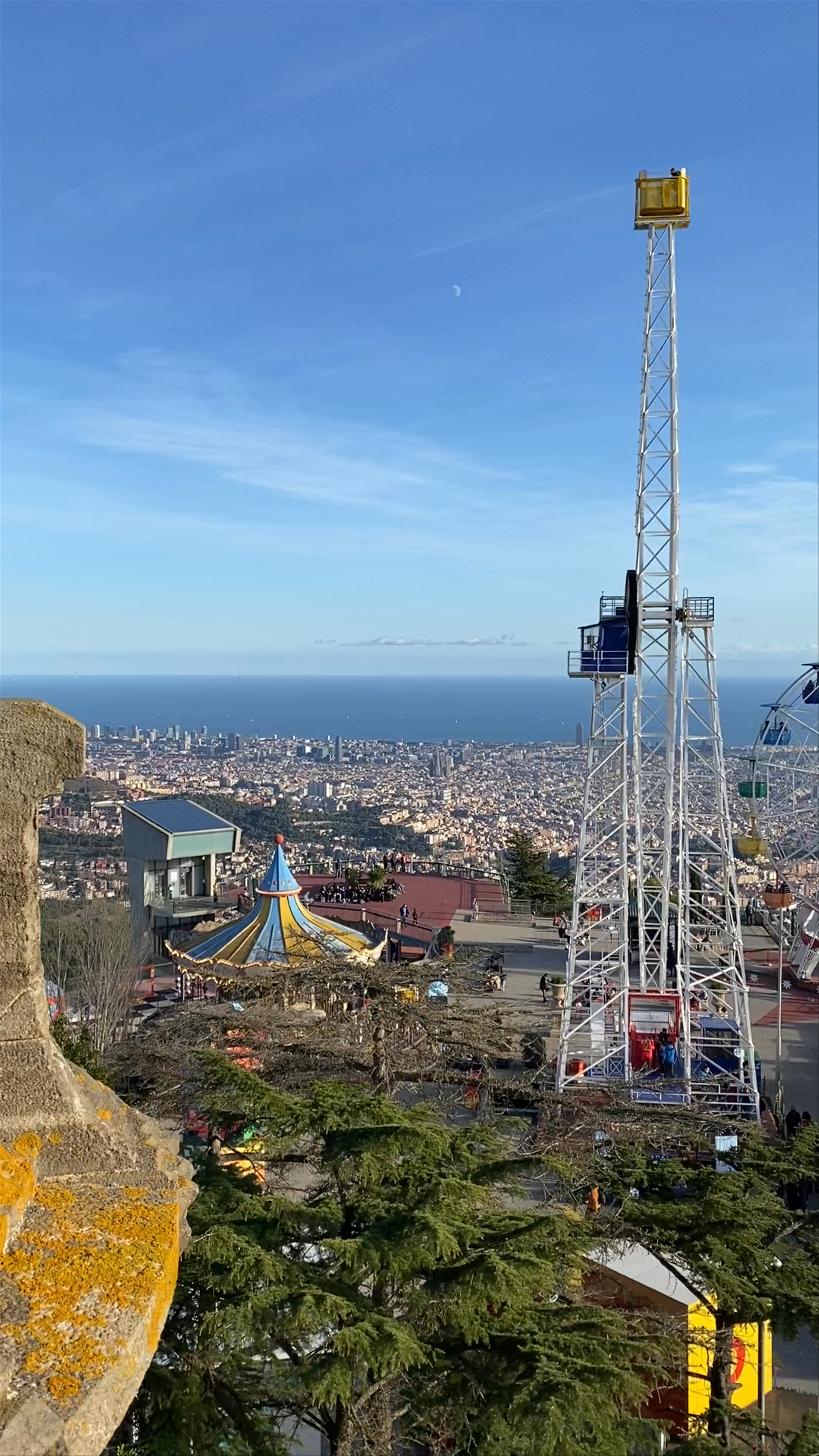 Tibidabo Amusement Park Overlooking Barcelona Coastline