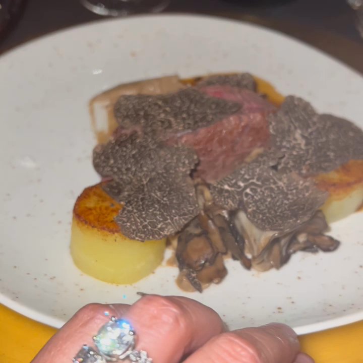 Oveja Negra - Black truffle, potato, mushroom, filet mignon, perfect!  by chef Paul Rohadfox - Tapas/Small Plates Near Me - San Jose, California
