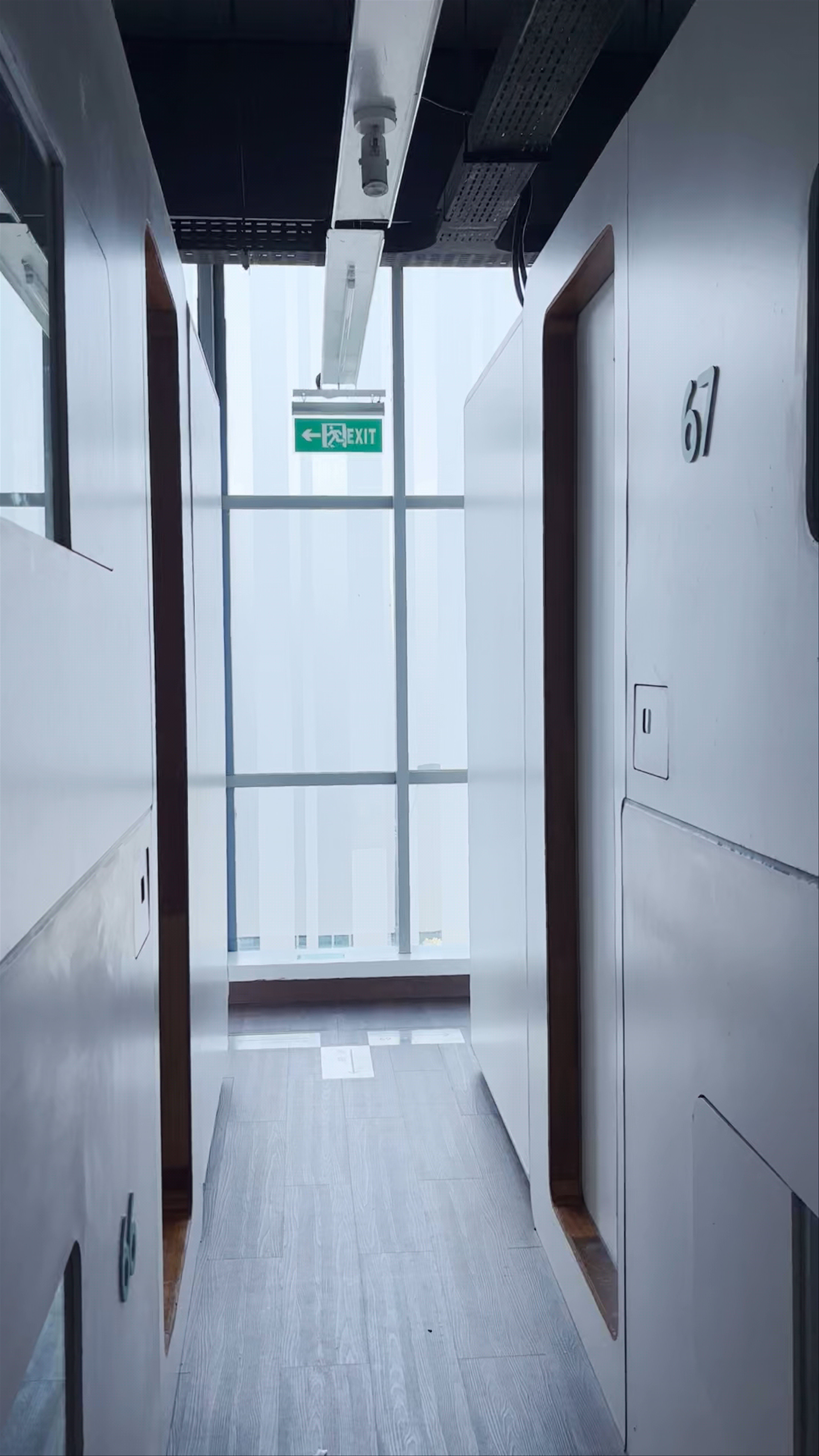 Inside a Minimalist Capsule Hotel Pod in Tangerang, Indonesia