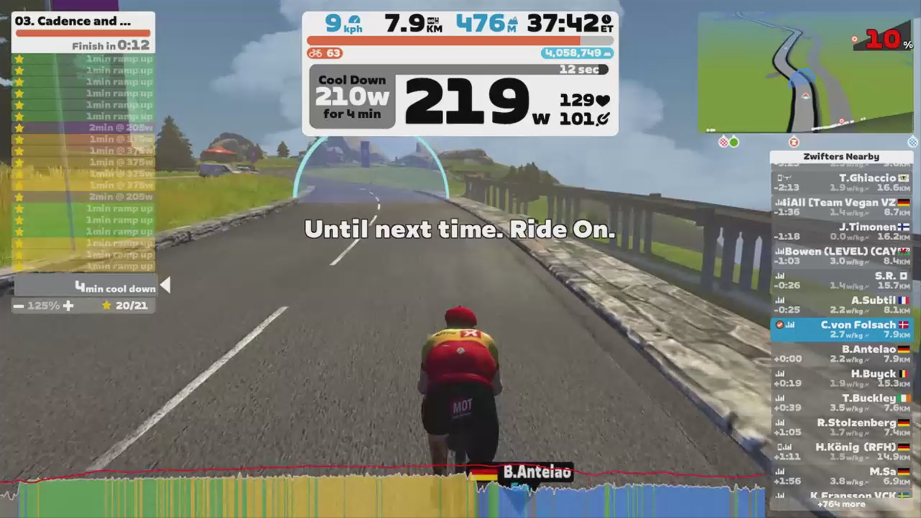 Zwift - 03. Cadence and Cruise [Lite] on Climb Portal - Volcano in France