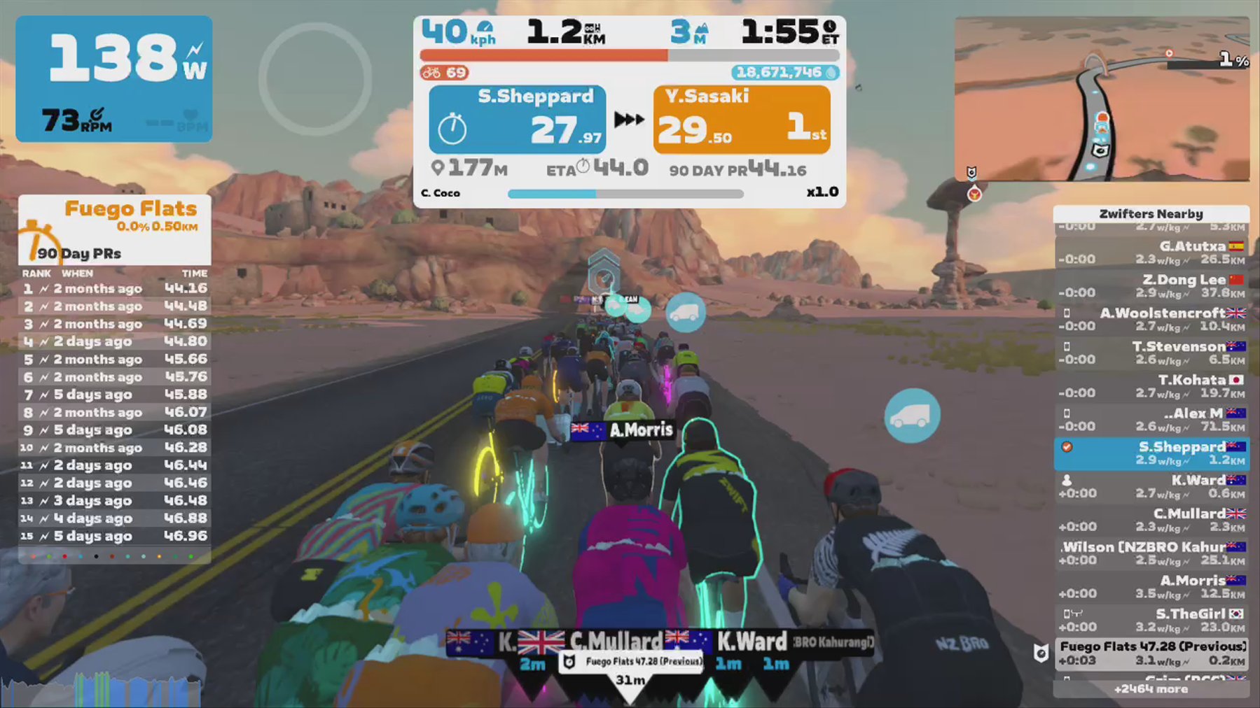 Zwift - Pacer Group Ride: Tempus Fugit in Watopia with Coco