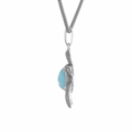 Turtle Pendant sterling silver Marahlago Larimar Jewelry | Honu 