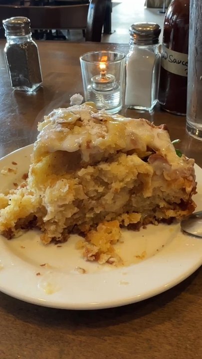Bodacious Pig Barbecue - Steam rising from bread pudding. - Barbeque Near Me - Eagle, Idaho