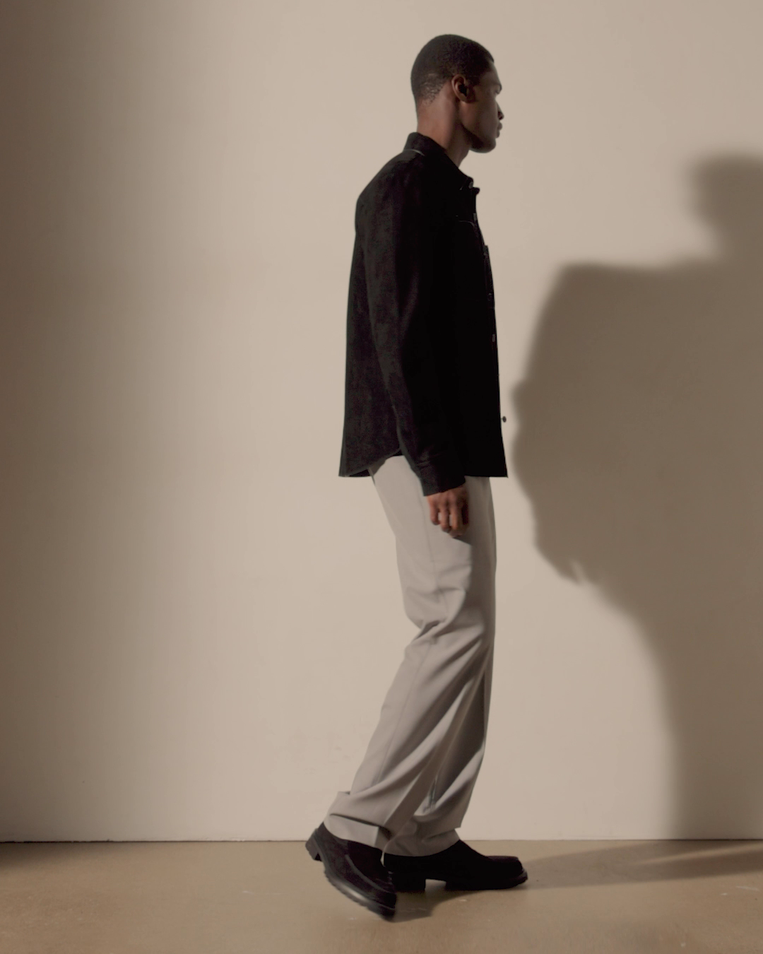 Suede Western Shirt - Black | James Perse Los Angeles