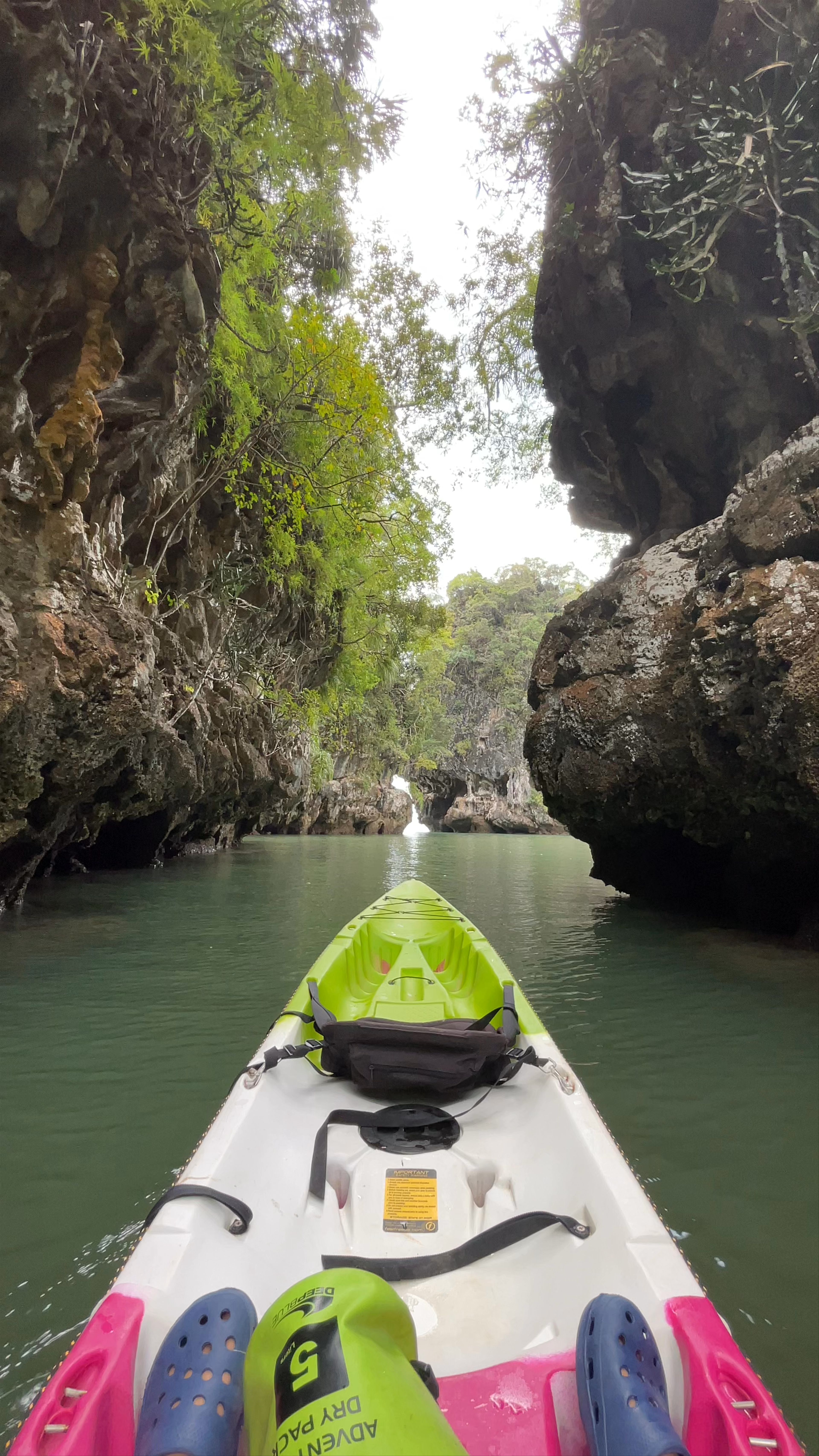 Kayaking Through Thalane Bay's Limestone Canyons, Krabi, Thailand