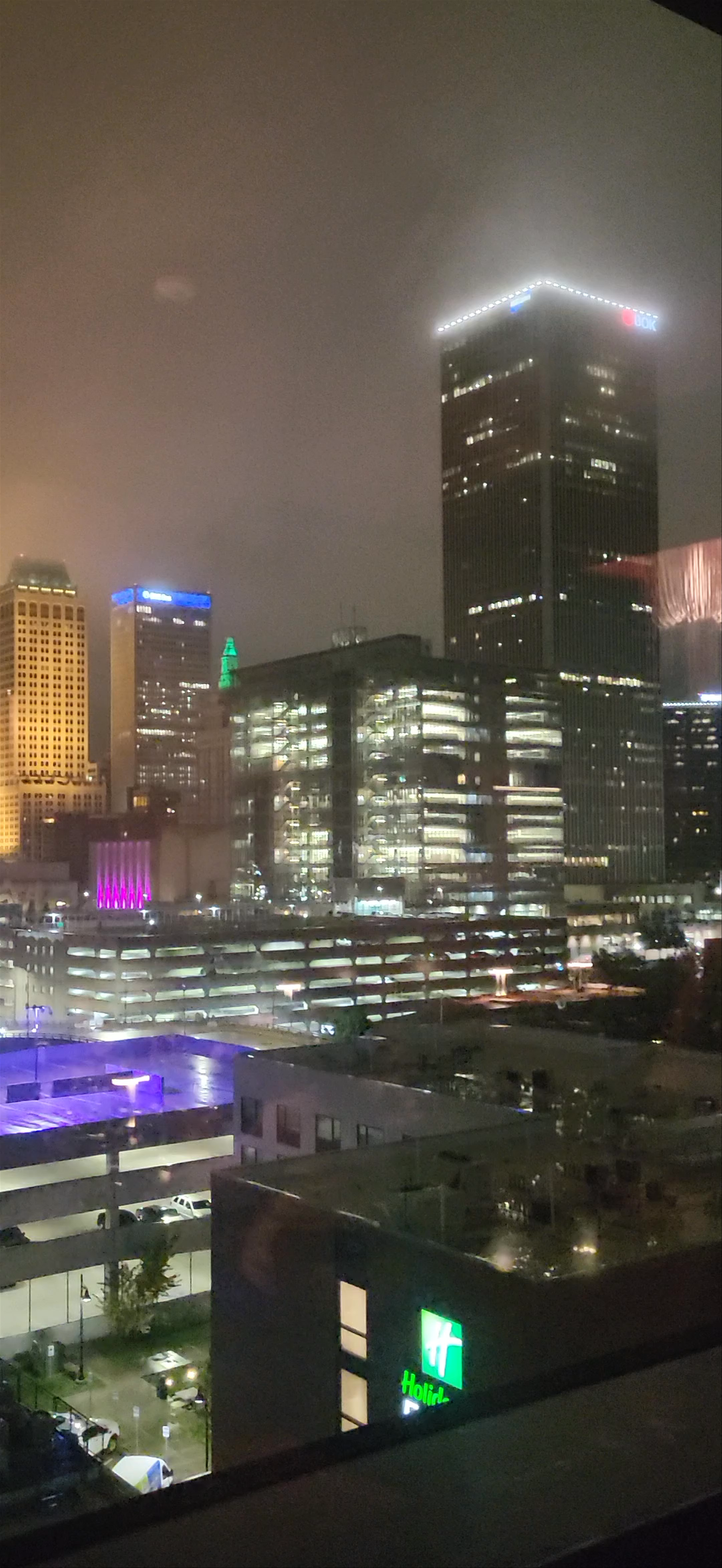 Night Skyline Views from North Elgin Avenue, Tulsa