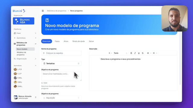 Criando um programa de duração
