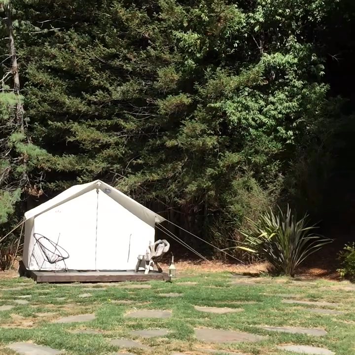 boon hotel + spa - 360 view of the 3 tent courtyard + shared bathrooms - Hotels Near Me - Guerneville, California