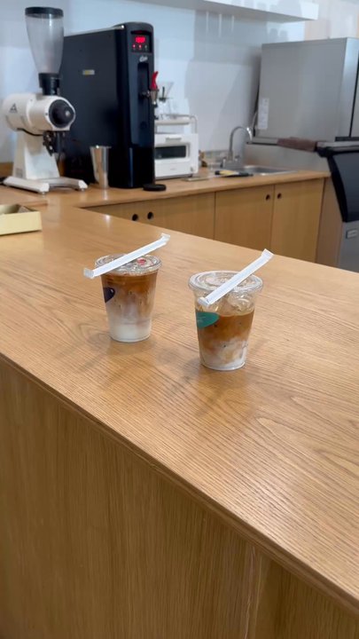 Grid Coffee - Iced latte and iced latte with half the amount of milk. - Coffee & Tea Near Me - Diamond Bar, California