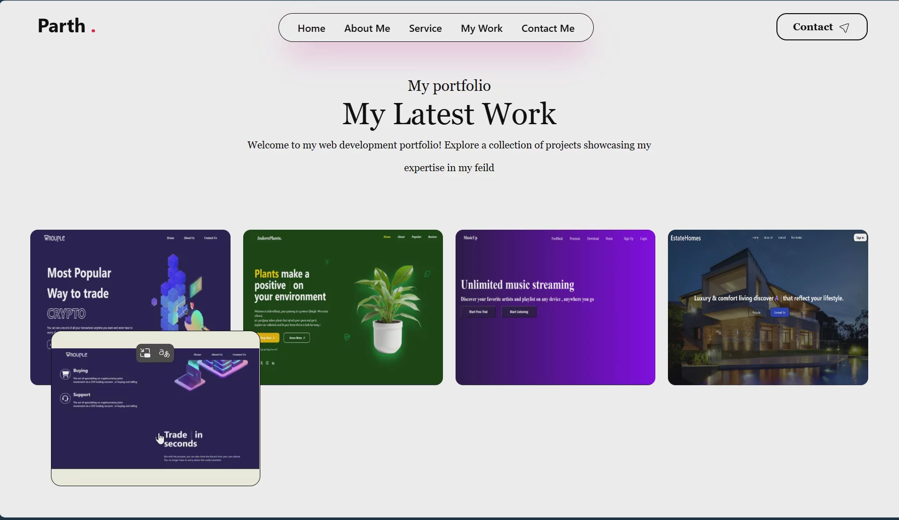 Portfolio web application image 1